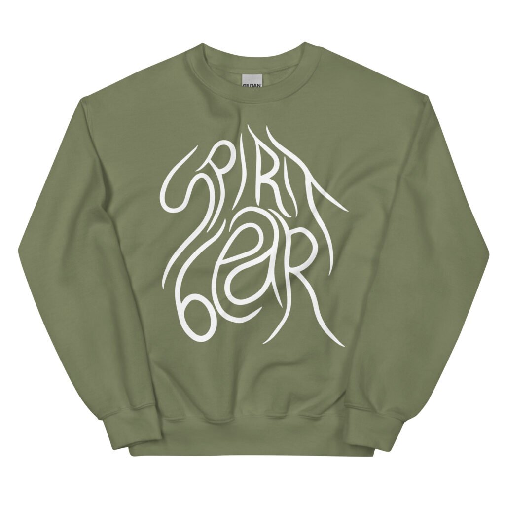 spirit bear "goopy" logo band sweatshirt pullover, green