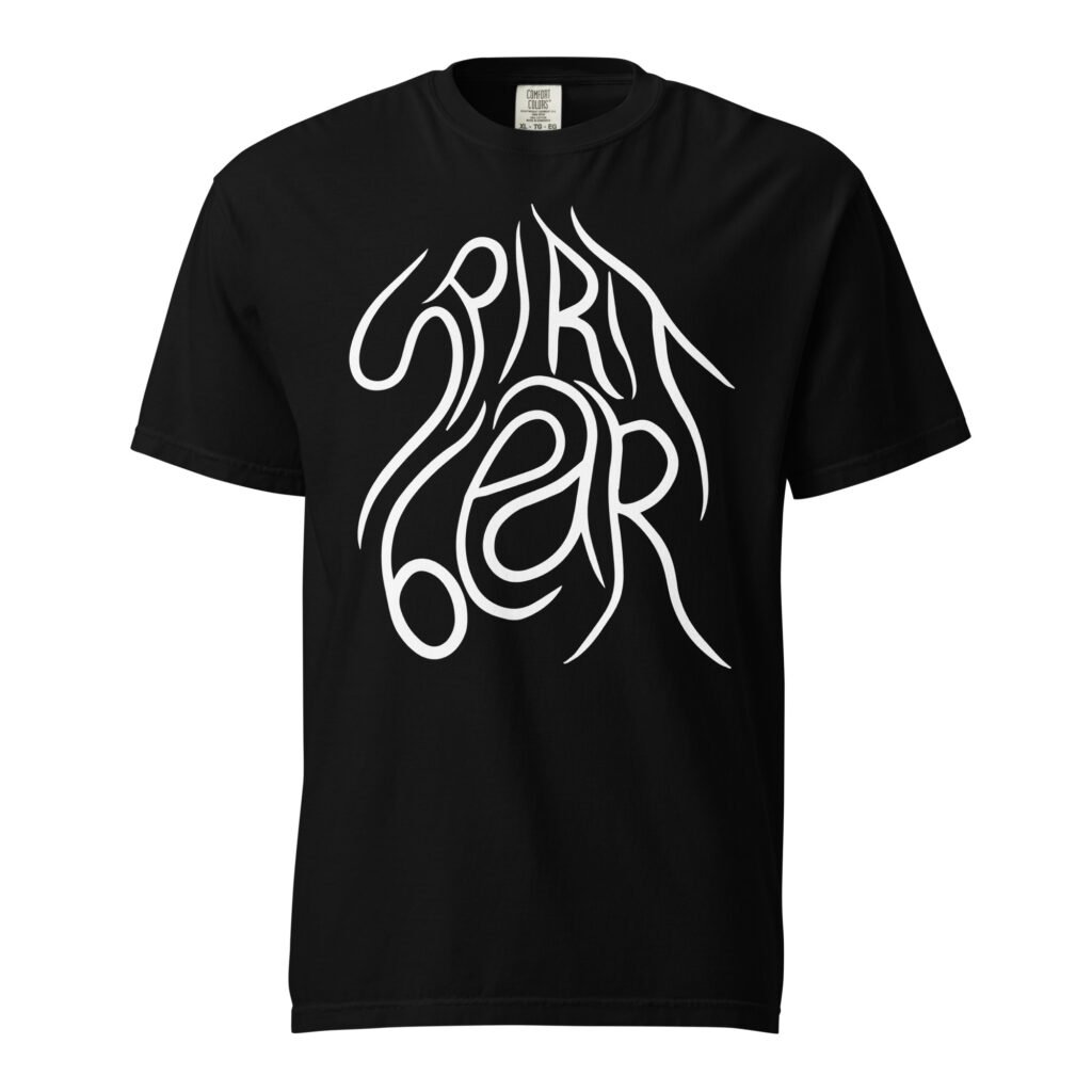 spirit bear "goopy" logo band tee, black alt
