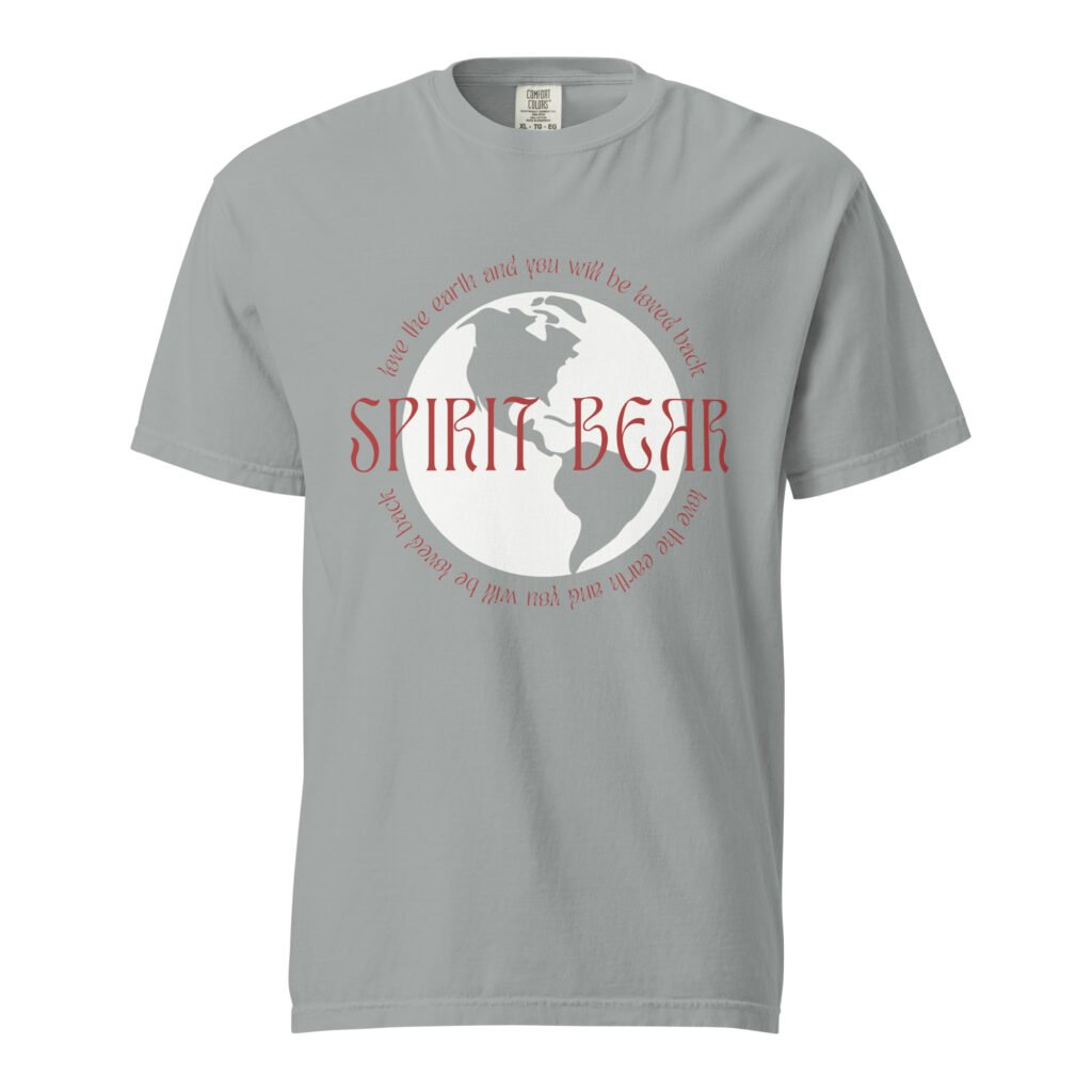 spirit bear "love the earth" logo band tee, gray