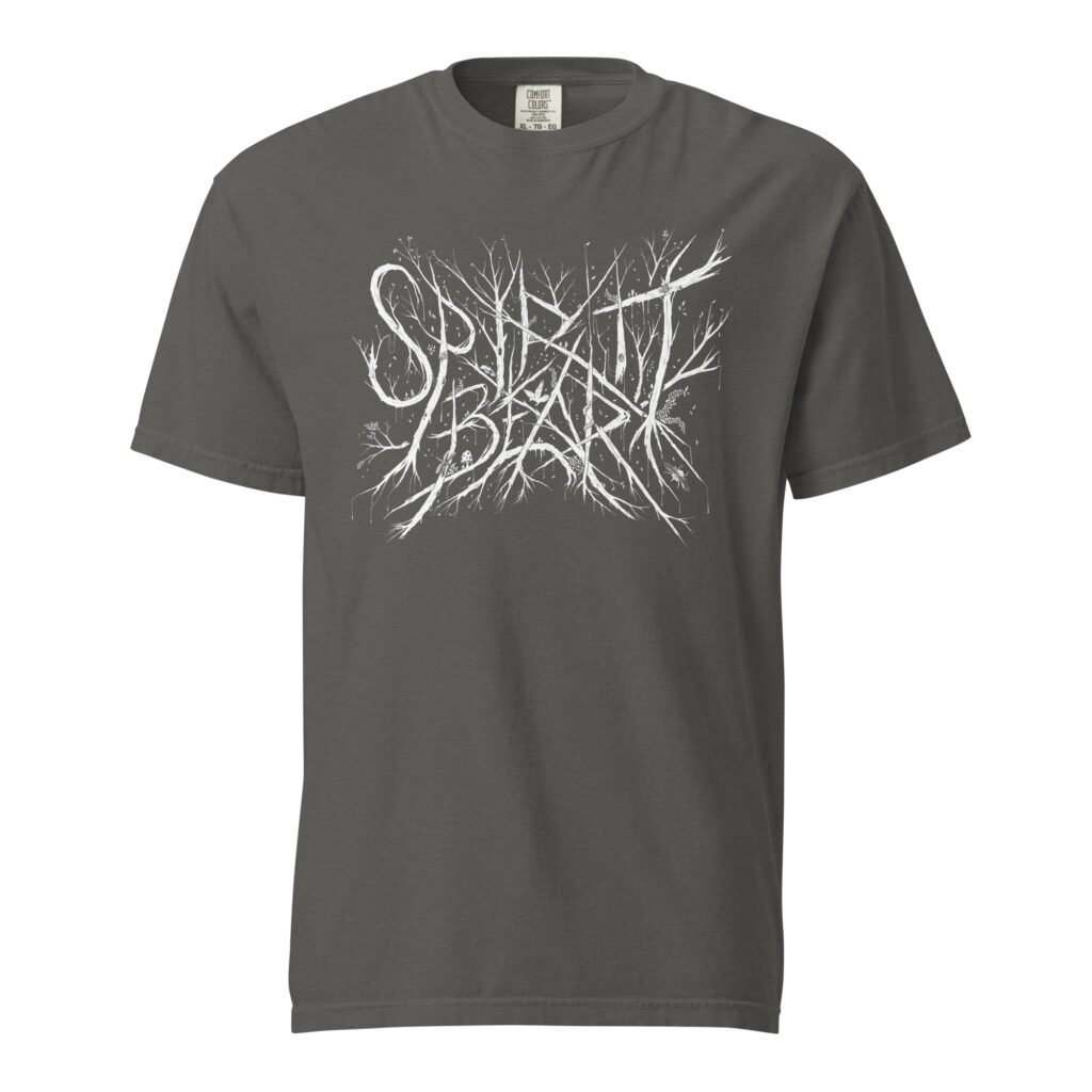 spirit bear "hardcore nature" logo band tee, charcoal